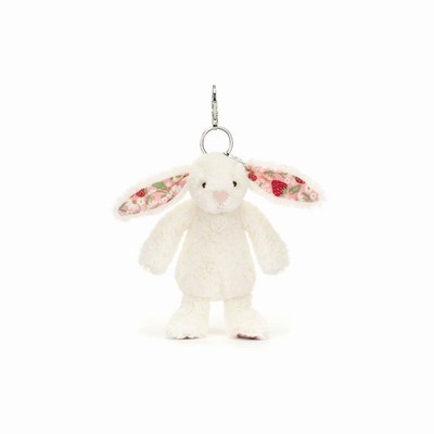 Jellycat Blossom Cream Bunny 'Berry' Bag Charm New Zealand | CWGMK2691